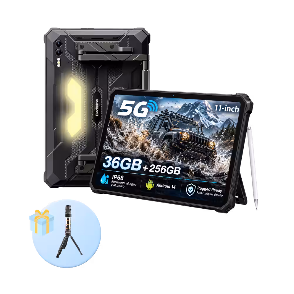 Blackview Active 10 Pro 5G Tablet - Zaklamp + Nylon rugzak tas