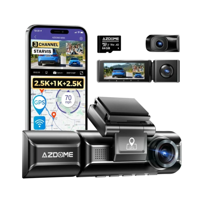 AZDOME M550 Max autocamera met 4K opname, drievoudige camera en 3" display - Afbeelding 2