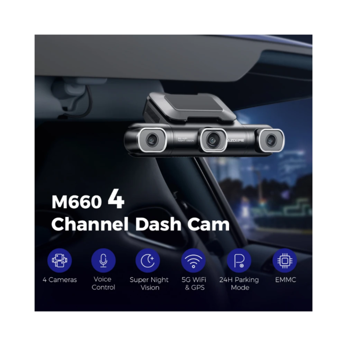 AZDOME M660 autocamera met 5G Wi-Fi, nachtzicht en 360° opname in 2K + Full HD - Afbeelding 3