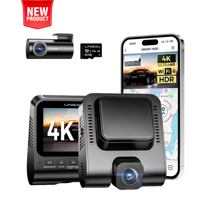 LINGDU V620ycamera met 4K-opname, 2" scherm
