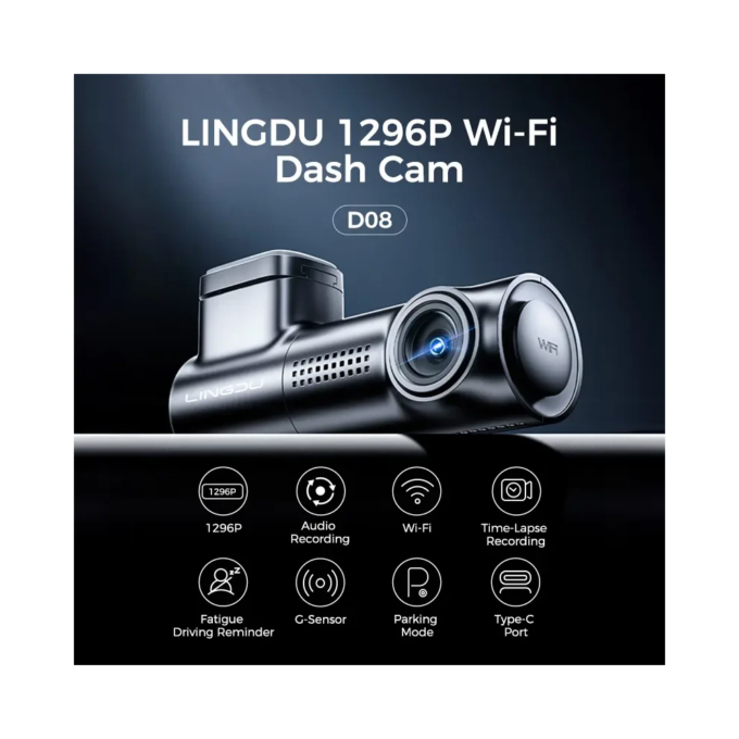 Autokamera LINGDU D08 1296P mit Wi-Fi, G-Sensor und Parkmodus - Afbeelding 3