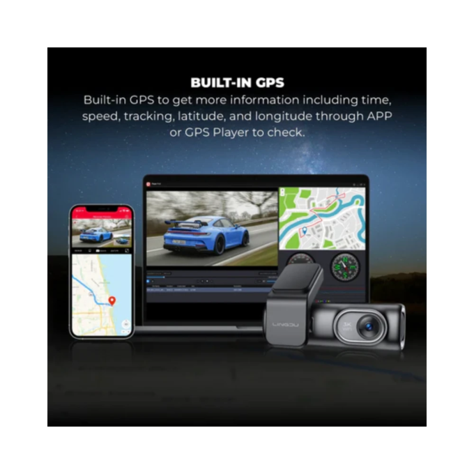 LINGDU D200 Pro-camera voor in de auto met 3K-opname, 0,96" scherm - Afbeelding 5