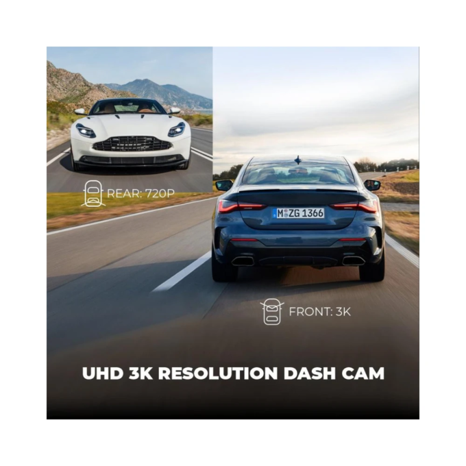 LINGDU D200 Pro-camera voor in de auto met 3K-opname, 0,96" scherm - Afbeelding 3