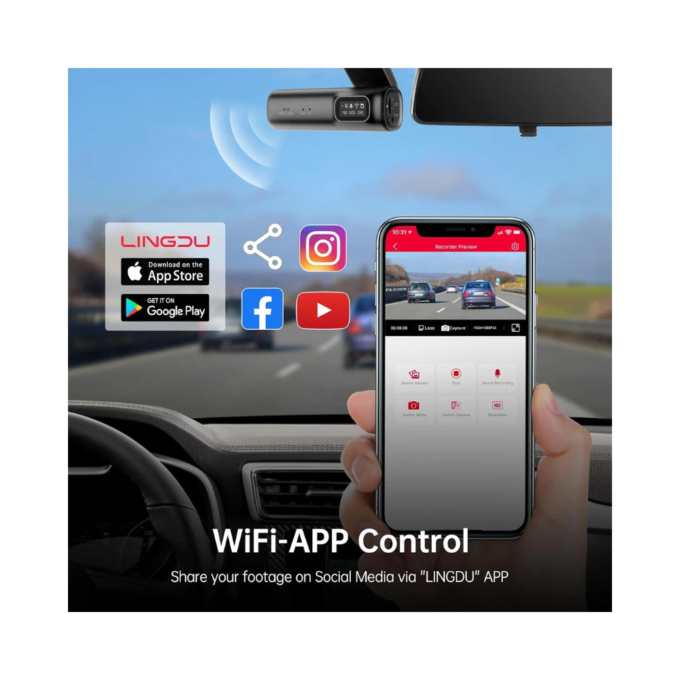 LINGDU D200 Pro-camera voor in de auto met 3K-opname, 0,96" scherm - Afbeelding 6