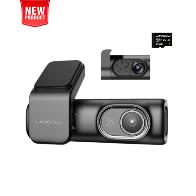 LINGDU D200 Pro-camera voor in de auto met 3K-opname, 0,96" scherm
