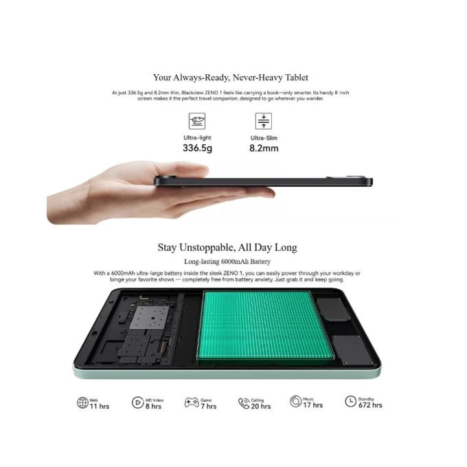 Blackview ZENO 1 | 8" mit Android 15, 8 GB RAM und 64 GB ROM - Afbeelding 5