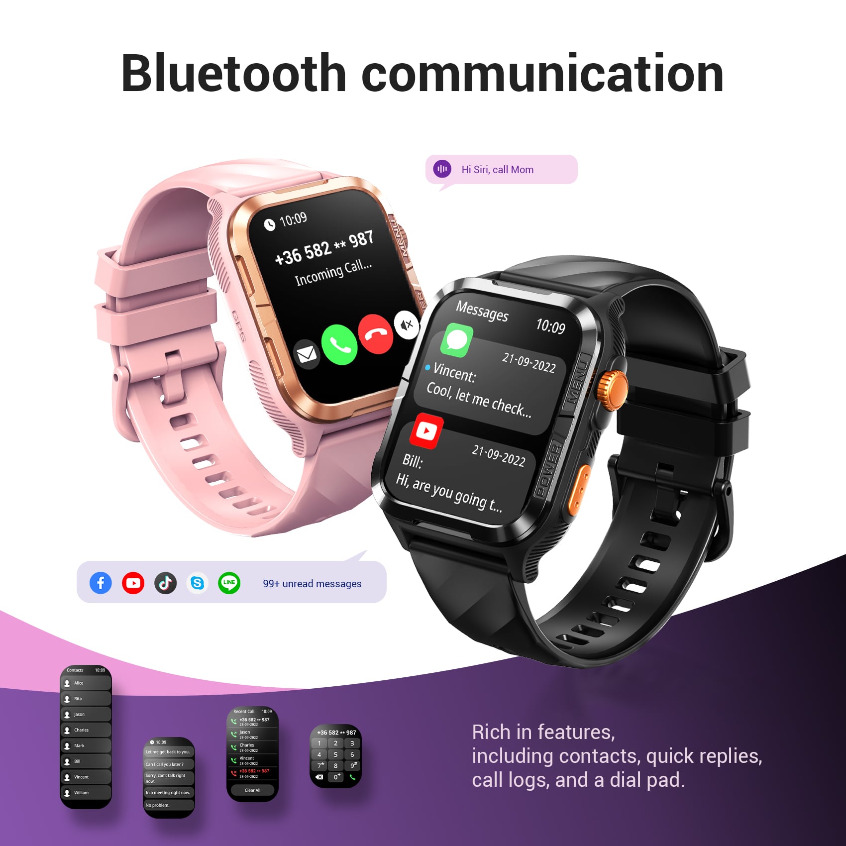 Blackview W10 Pro - Smartwatch met LED-zaklamp - Afbeelding 3