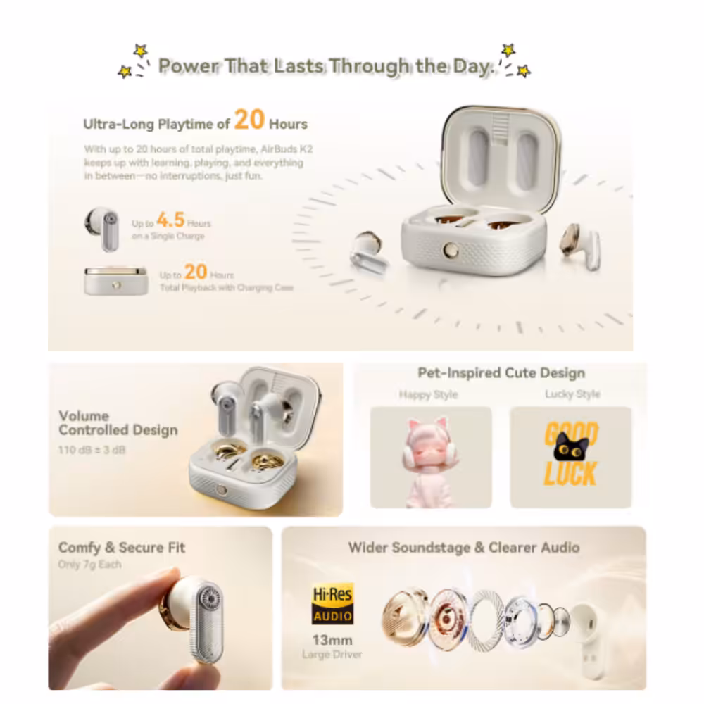 Blackview AirBuds K2: Draadloze oordopjes voor kinderen - Afbeelding 6