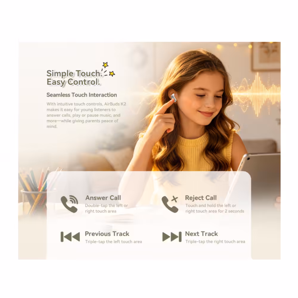Blackview AirBuds K2: Draadloze oordopjes voor kinderen - Afbeelding 4