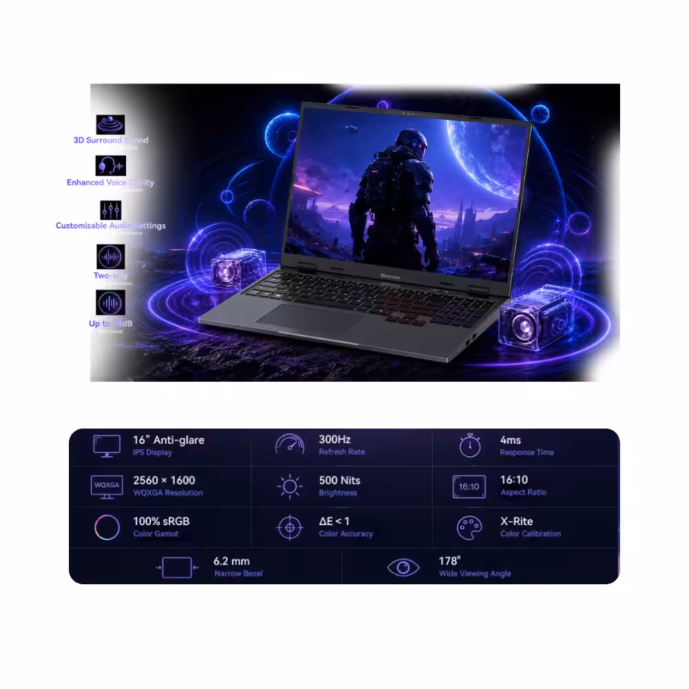 Blackview GamiBook 16 | Gaming-laptop - Afbeelding 9